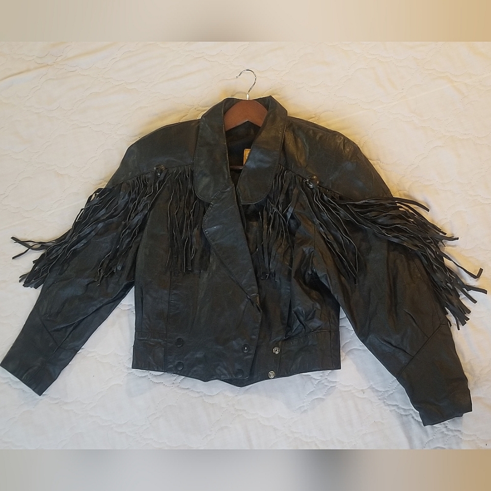 G-III Genuine Leather Fringe Jacket